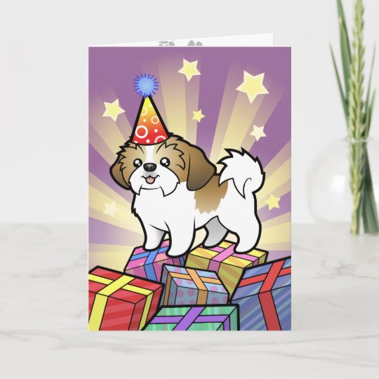 Birthday Shih Tzu (puppy cut) Card | Zazzle.com