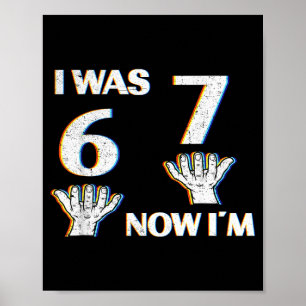 Birthday Shirt I Was 6 Now I'm 7 67 Funny For Kids Poster