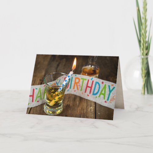 Birthday Shot Glass With Candle Card