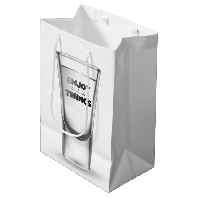 Birthday Shot Glass With Text Medium Gift Bag (Front Angled)