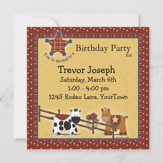 Birthday, Shower or Party Western Party Invitation (Front)