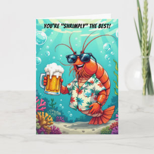 Birthday Shrimp With a Beer Mug Card