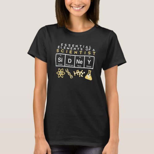 Birthday Sidney Periodic Table Elements Custom Sci T_Shirt