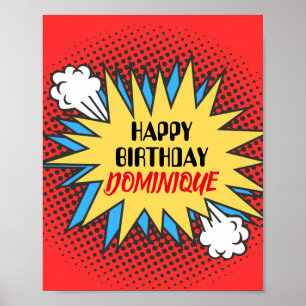 Birthday Sign, Superhero Theme, Personalize Poster
