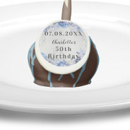Birthday Silver Blue Florals Name Cake Pops at Zazzle