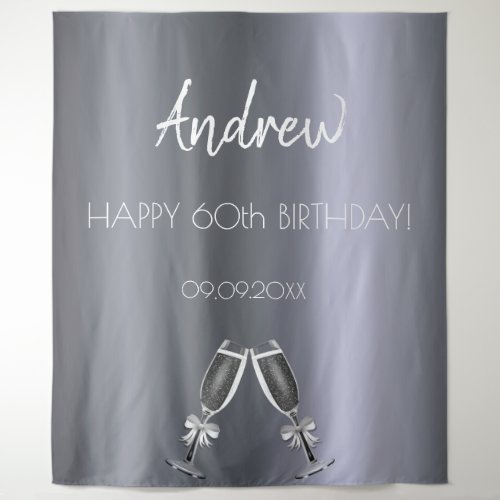 Birthday silver fox men guys gray modern cheers tapestry