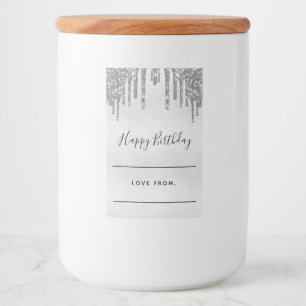 Birthday silver glitter home baked gifts food label
