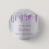 buttons purple and silver glitter
