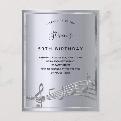 Birthday silver music metal notes