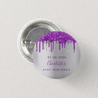 buttons purple and silver glitter