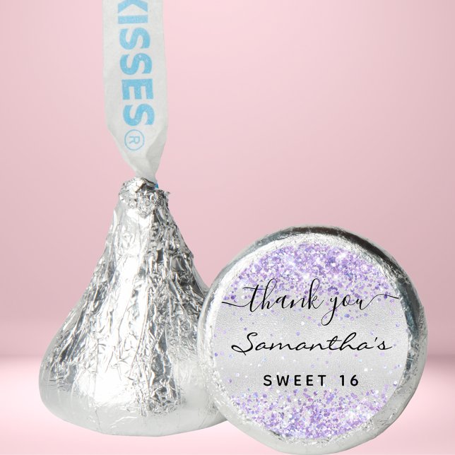 Birthday silver purple lavender thank you hershey®'s kisses® (Creator Uploaded)