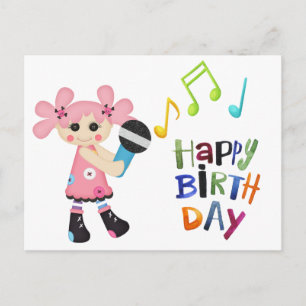 Birthday Singer Postcard