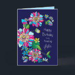 Birthday, Sister, Bright & Colorful Flowers Card<br><div class="desc">Beautiful graphic bright and bold flowers will catch the recipient's eye with all the colors.  Many categories to select from.</div>