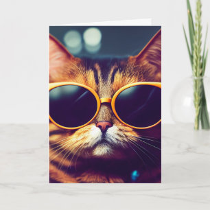 BIRTHDAY SISTER COOL CAT GREETING CARD