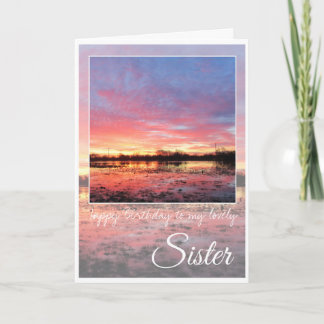Birthday Sister, Stunning Pink Sunrise. Card