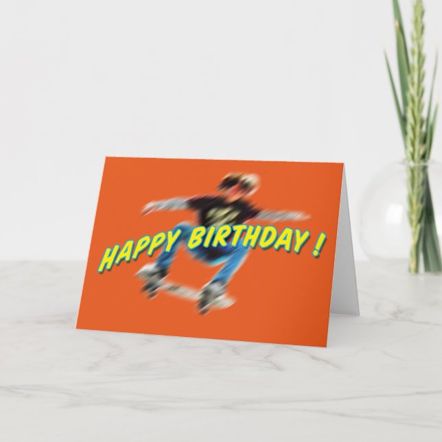 Birthday Skateboarding Card 2 (Front)