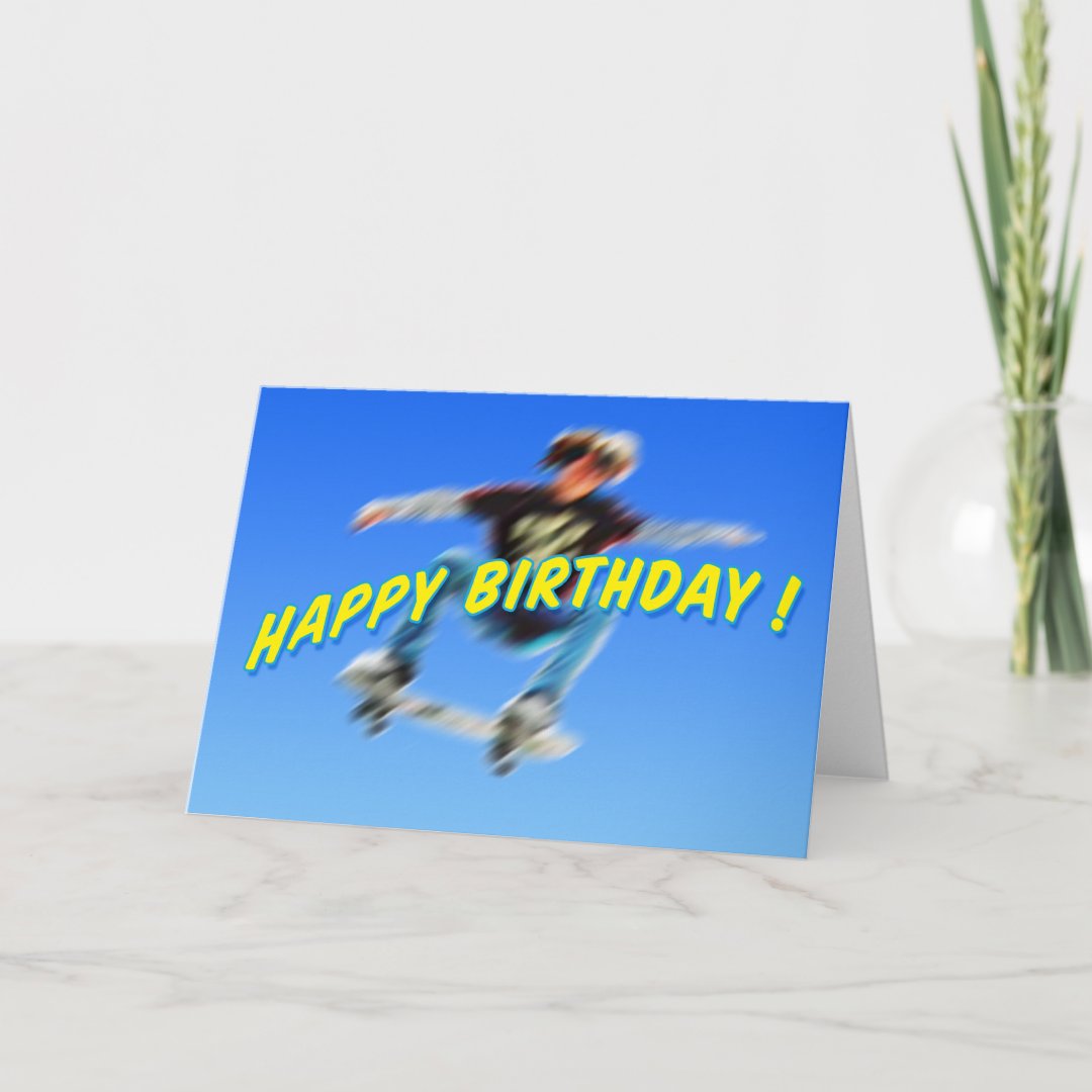 Birthday Skateboarding Card 3 | Zazzle