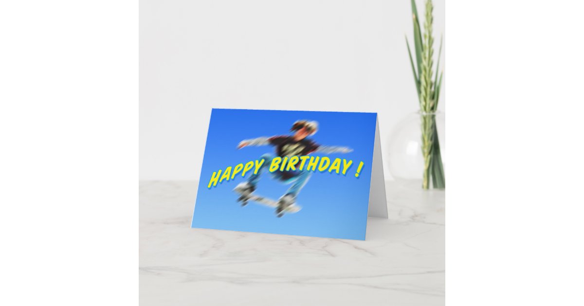 Birthday Skateboarding Card 3 | Zazzle