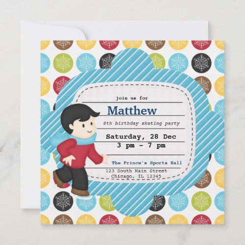 Birthday Skating Boy Invitation