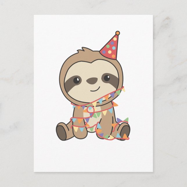 Birthday Sloth For Children A Birthday Holiday Pos (Front)