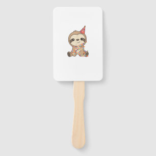 Birthday Sloth For Kids A Birthday Sloth T-Shirt Hand Fan