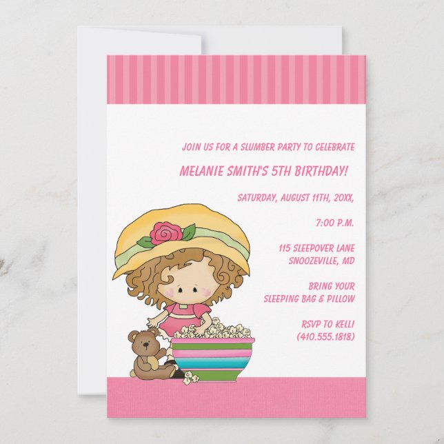Birthday & Slumber Party Invitations (Front)