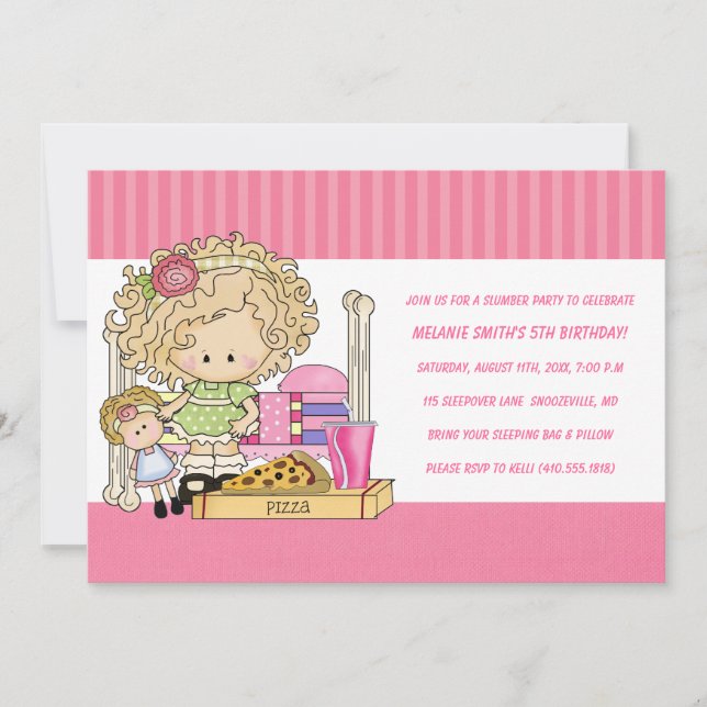 Birthday & Slumber Party Invitations (Front)