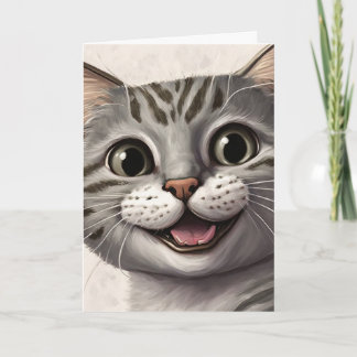 BIRTHDAY SMILING CAT GREETING CARD