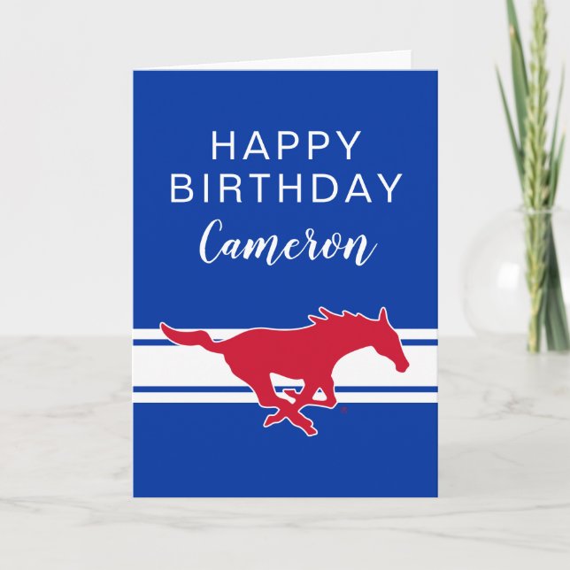 Birthday | SMU Mustangs Logo Card (Front)