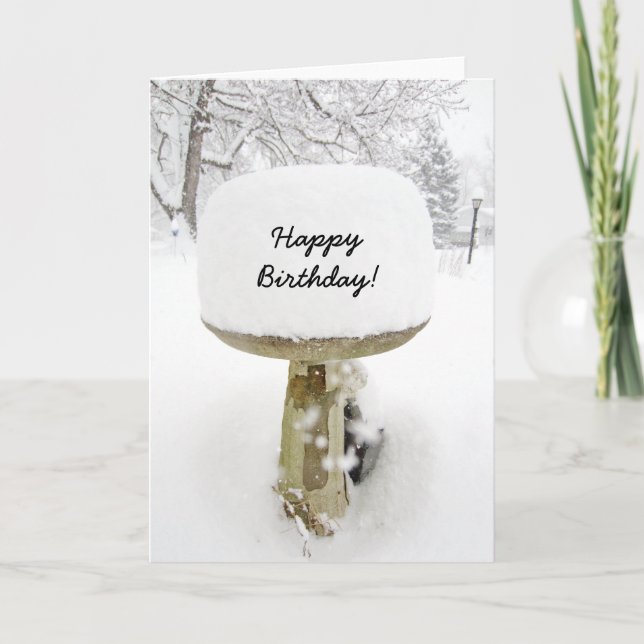 Birthday Snow Cake Greeting Card (Front)