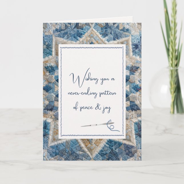 Birthday Snowflake Kaleidoscope Quilt Pattern Card (Front)
