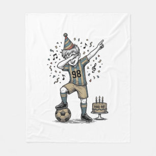 Birthday Soccer Boy Dab Vintage Engraving Shirt_1 Fleece Blanket