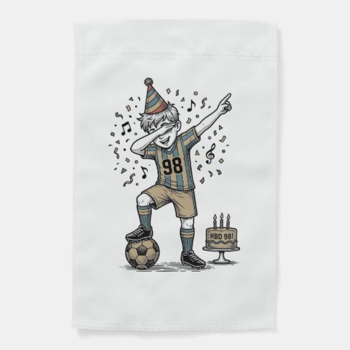 Birthday Soccer Boy Dab Vintage Engraving Shirt_1 Garden Flag