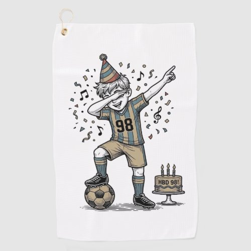 Birthday Soccer Boy Dab Vintage Engraving Shirt_1 Golf Towel