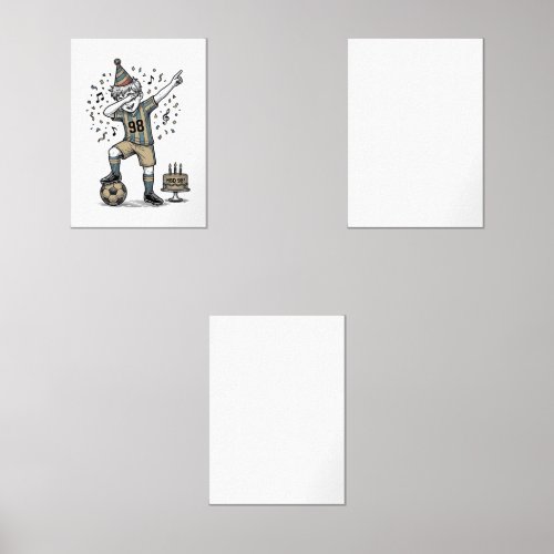 Birthday Soccer Boy Dab Vintage Engraving Shirt_1 Wall Art Sets