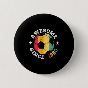 Birthday Soccer Player 66 Year Old Awesome Since 1 Button