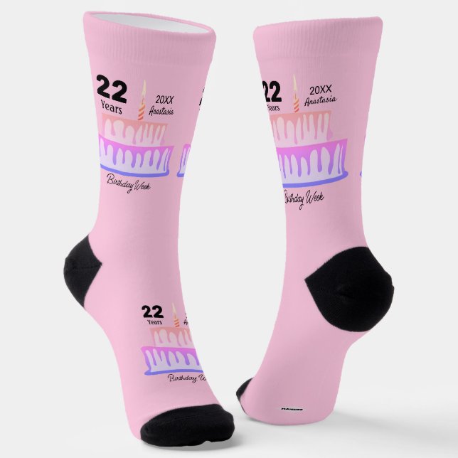 Birthday Socks design HAMbyWG (Angled)
