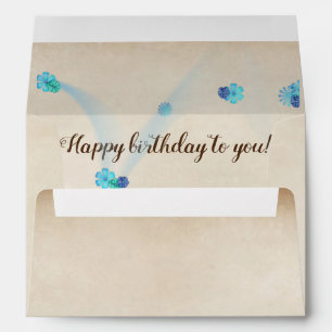 birthday soft sepia texture envelope