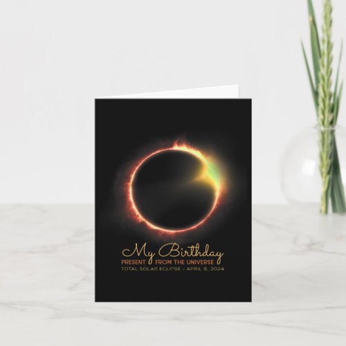 Birthday Solar Eclipse 2024 April 8 Total Eclipse  Card