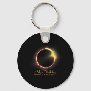 Birthday Solar Eclipse 2024 April 8 Total Eclipse Keychain