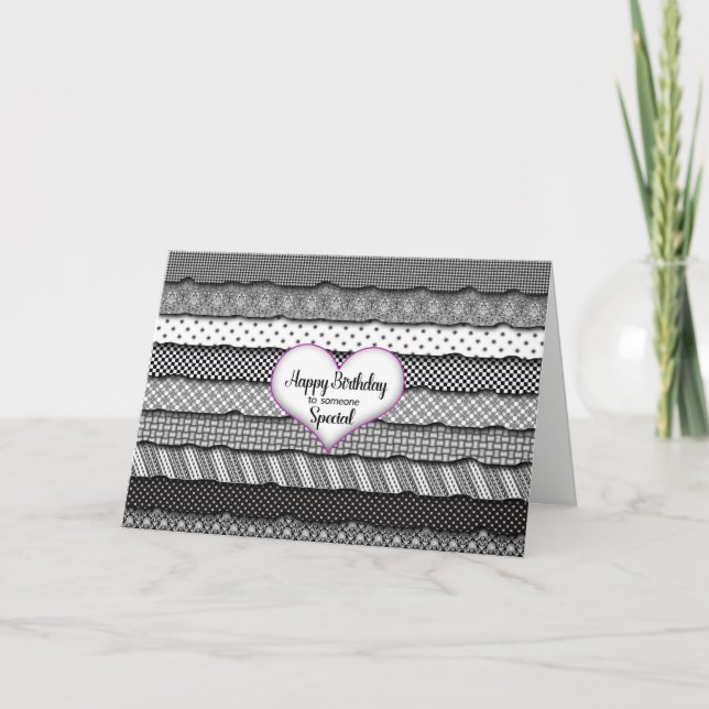 Birthday Someone Special - Heart & Ruffles Card (Front)