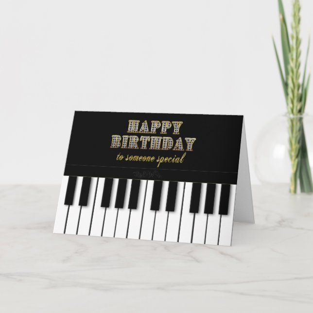 BIRTHDAY, SOMEONE SPECIAL,  Piano Keyboard Card (Front)