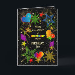 Birthday, SON, Abstract Galaxy, Colorful Card<br><div class="desc">Fun and very bright Birthday greeting in colorful vivid colors.   Abstract galaxy and/or universe filled with stars,  shooting stars and even hearts.  See same image in other categories and products.</div>