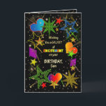 Birthday, SON, Abstract Galaxy, Colorful Card<br><div class="desc">Fun and very bright Birthday greeting in colorful vivid colors.   Abstract galaxy and/or universe filled with stars,  shooting stars and even hearts.  See same image in other categories and products.</div>