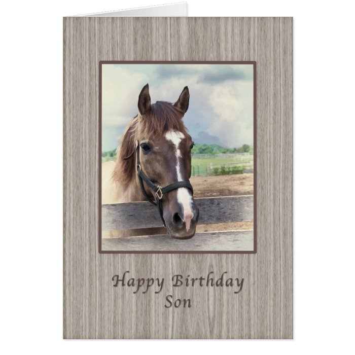 Birthday, Son, Brown Horse with Bridle Card