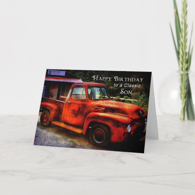 Birthday - Son - Classic Pickup Truck Card (Front)