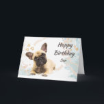 Birthday Son Cute French Bulldog Dog Pet Card<br><div class="desc">Custom Birthday Son Cute French Bulldog Dog Pet Animal</div>