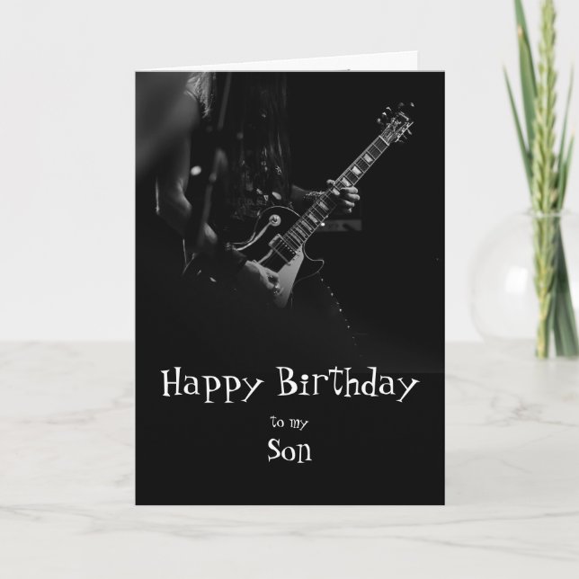 Birthday Son Fun You Rock Music  Card (Front)
