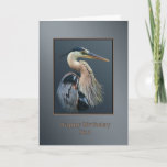 Birthday, Son, Great Blue Heron Bird, Card<br><div class="desc">The Great Blue Heron is one of the largest of the big wading birds. With both his beauty and his majestic strength,  his image is suitable for birthday card for a son.  You can alter the inside verse to suit your needs.</div>