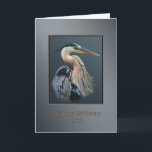 Birthday, Son, Great Blue Heron Bird, Card<br><div class="desc">The Great Blue Heron is one of the largest of the big wading birds. With both his beauty and his majestic strength,  his image is suitable for birthday card for a son.  You can alter the inside verse to suit your needs.</div>